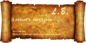 Lebhaft Bettina névjegykártya